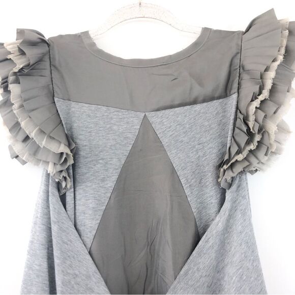 Skaist Taylor Flutter Sleeve Midi A-Line Dress in Grey Small - Picture 5 of 11